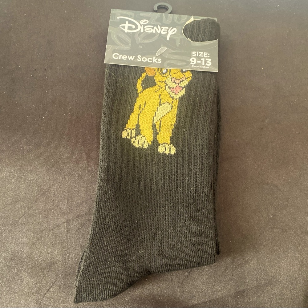 New Disney Lion King Baby Simba Socks Size 9-13 Crew